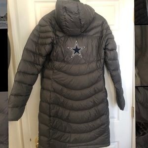 Dallas Cowboys NFL Womens Puff Zip Jacket - Gray